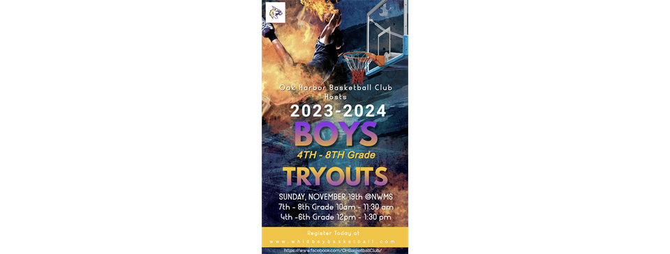Boys- grades 4th-8th tryouts!